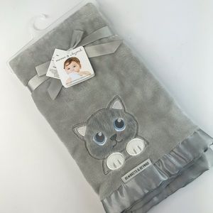 blankets & Beyond Baby Blanket Kitty Kitten Grey
